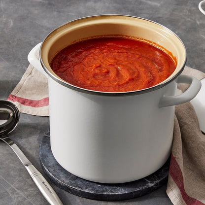  Le Creuset 8 Qt. Enamel On Steel Stockpot With Stainless Steel Knob | White