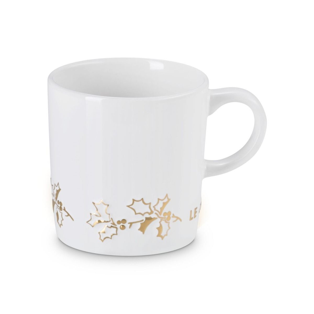  Le Creuset Holly Collection 12oz London Mug With Gold Detail |White