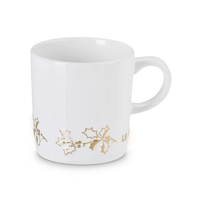  Le Creuset Holly Collection 12oz London Mug With Gold Detail |White