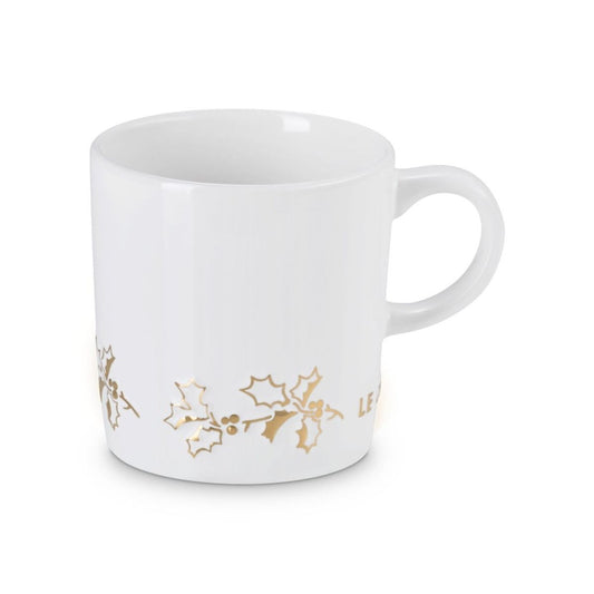  Le Creuset Holly Collection 12oz London Mug With Gold Detail |White