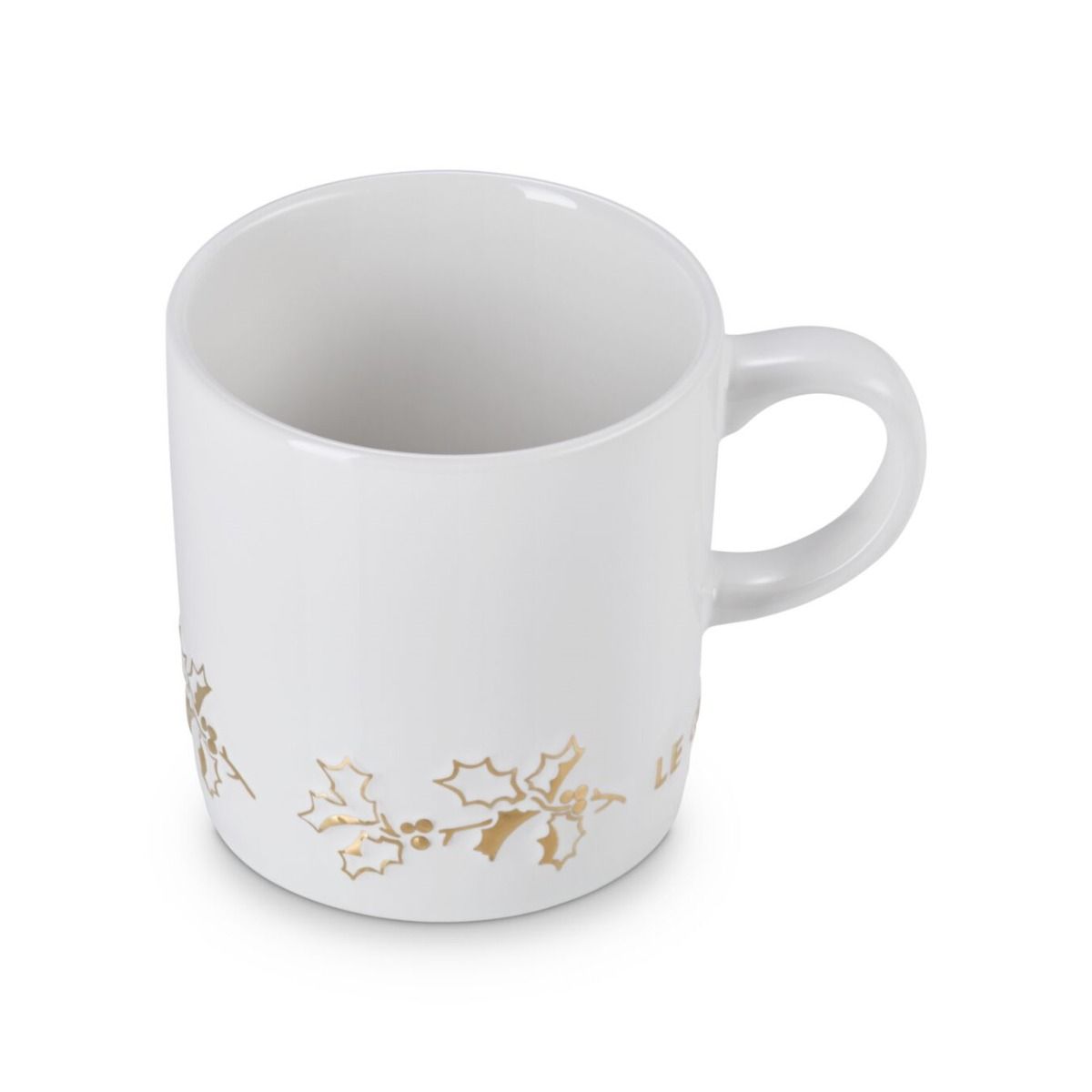  Le Creuset Holly Collection 12oz London Mug With Gold Detail |White