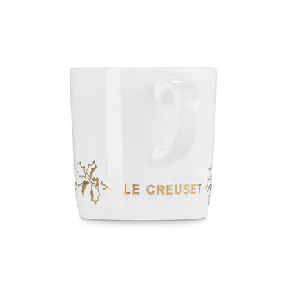  Le Creuset Holly Collection 12oz London Mug With Gold Detail |White