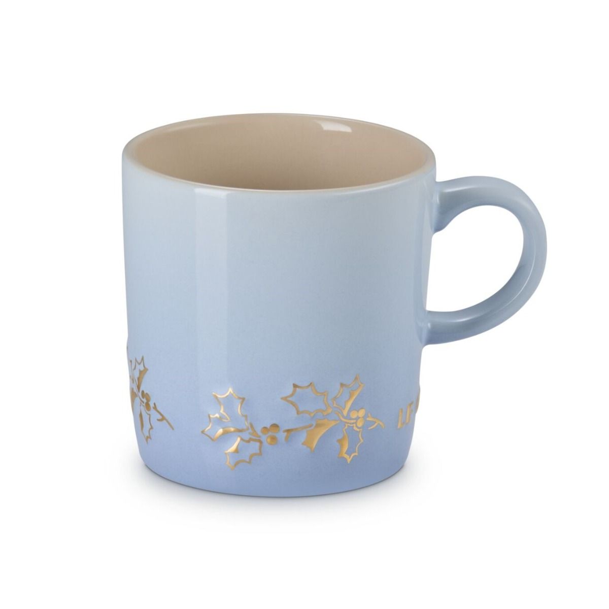  Le Creuset Holly Collection 12oz London Mug With Gold Detail | Coastal Blue