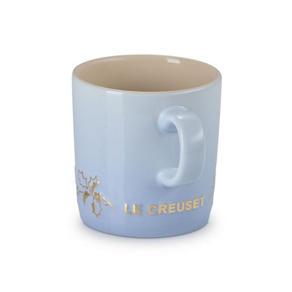  Le Creuset Holly Collection 12oz London Mug With Gold Detail | Coastal Blue