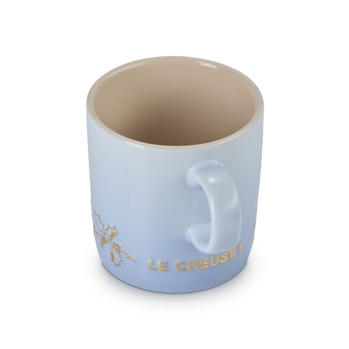  Le Creuset Holly Collection 12oz London Mug With Gold Detail | Coastal Blue