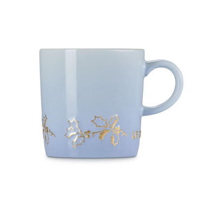  Le Creuset Holly Collection 12oz London Mug With Gold Detail | Coastal Blue