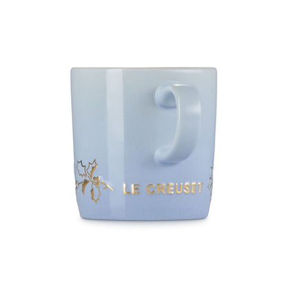  Le Creuset Holly Collection 12oz London Mug With Gold Detail | Coastal Blue