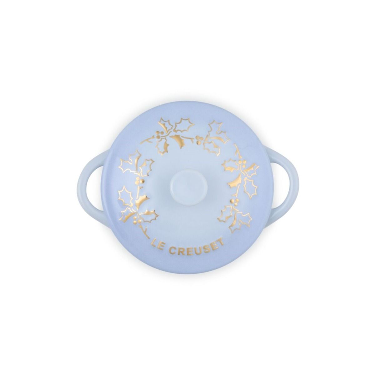  Le Creuset Holly Collection 8oz Mini Cocotte With Gold Detail | Coastal Blue