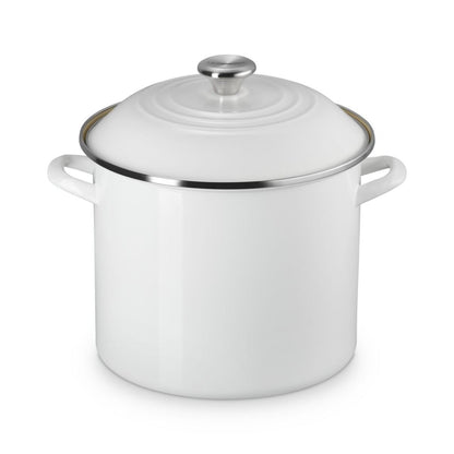  Le Creuset 12 Qt. Enamel On Steel Stockpot With Stainless Steel Knob | White