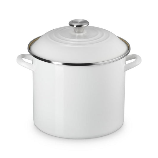  Le Creuset 12 Qt. Enamel On Steel Stockpot With Stainless Steel Knob | White