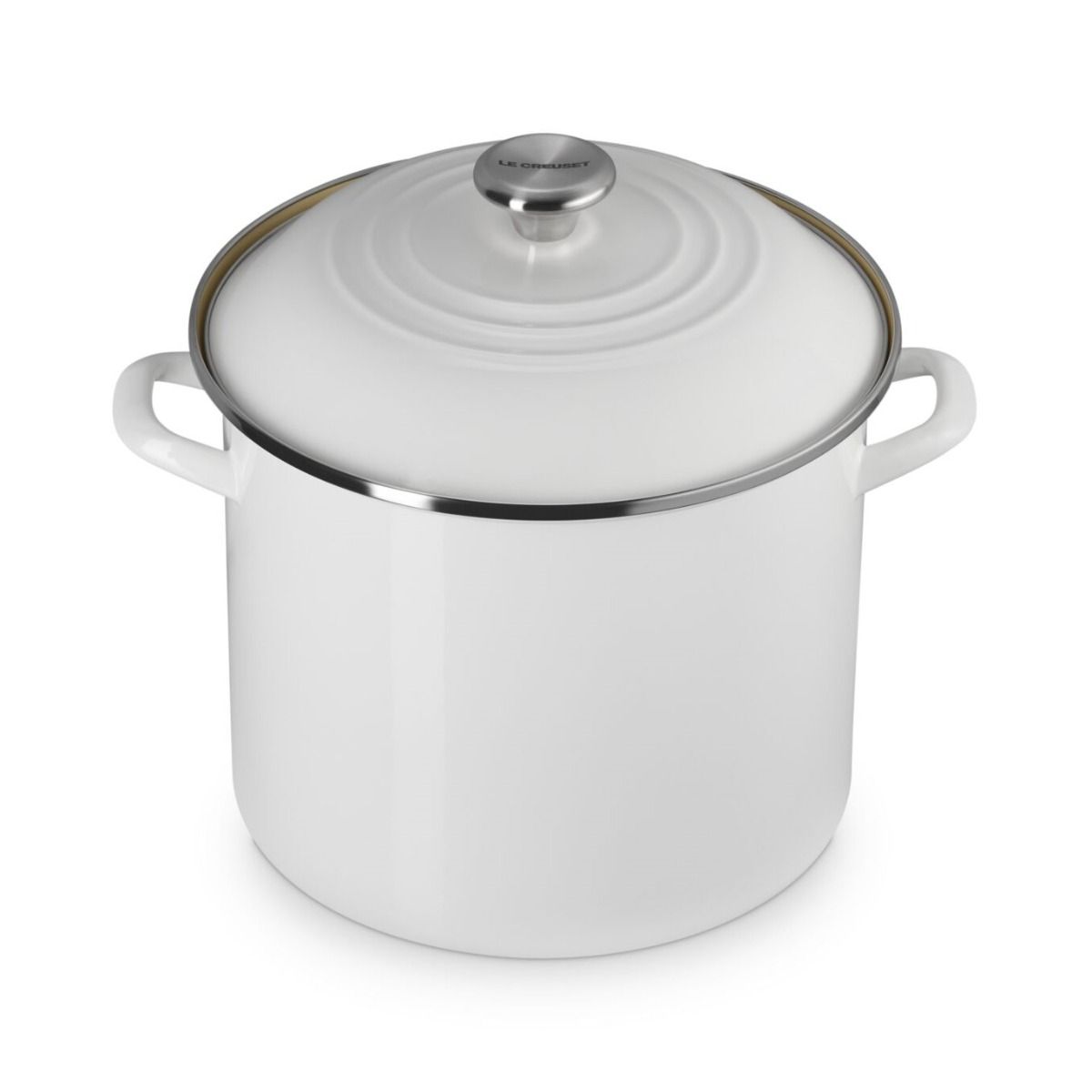  Le Creuset 12 Qt. Enamel On Steel Stockpot With Stainless Steel Knob | White