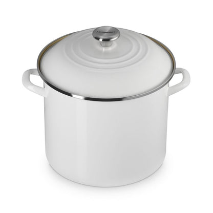  Le Creuset 12 Qt. Enamel On Steel Stockpot With Stainless Steel Knob | White