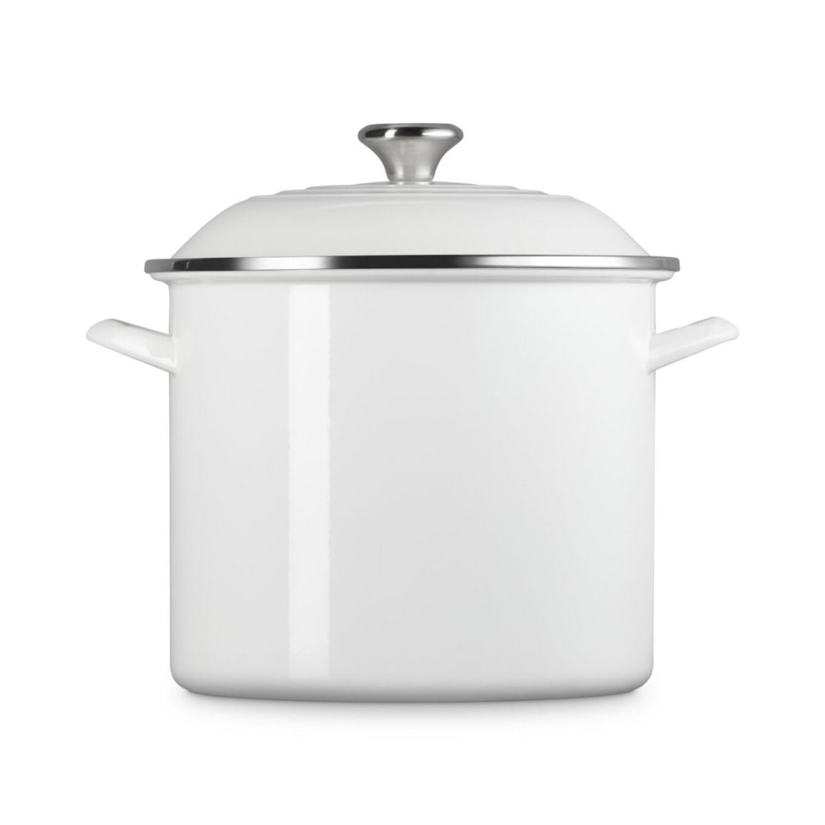  Le Creuset 12 Qt. Enamel On Steel Stockpot With Stainless Steel Knob | White
