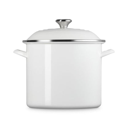  Le Creuset 12 Qt. Enamel On Steel Stockpot With Stainless Steel Knob | White