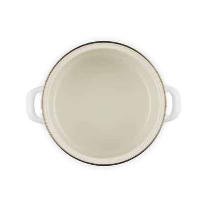  Le Creuset 3.8 Qt. Petite Enamel On Steel Stockpot | White With Gold Knob