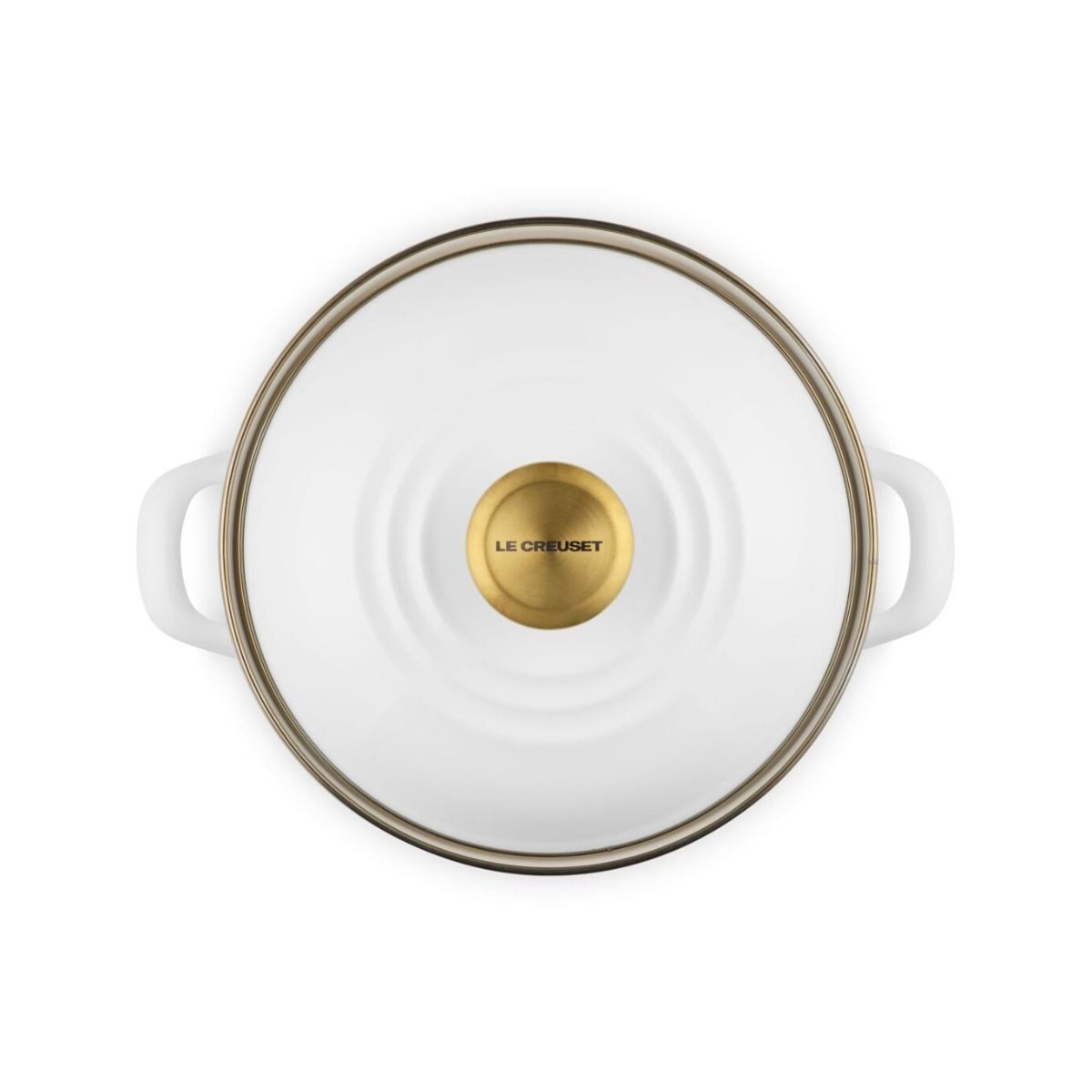  Le Creuset 3.8 Qt. Petite Enamel On Steel Stockpot | White With Gold Knob