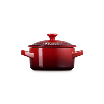  Le Creuset Holly Collection 8oz Mini Cocotte With Gold Detail | Cerise