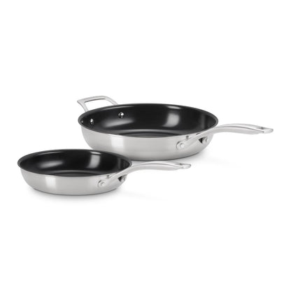  Le Creuset Essential Stainless Steel Nonstick 2-Piece Fry Pan Set | 9.5" & 11"