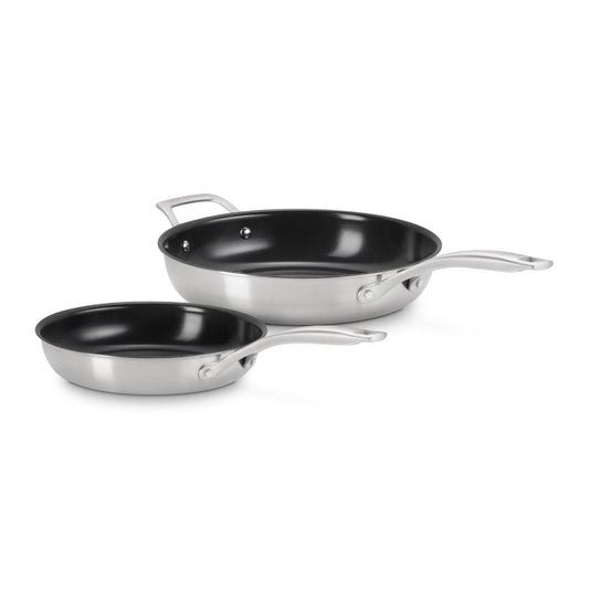  Le Creuset Essential Stainless Steel Nonstick 2-Piece Fry Pan Set | 9.5" & 11"