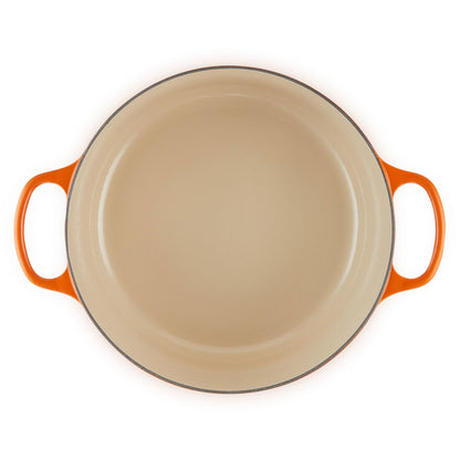  Le Creuset 9 Qt. Round Signature Dutch Oven With Stainless Steel Knob | Flame Orange