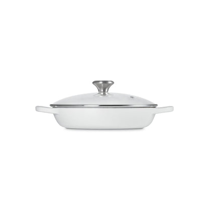  Le Creuset Signature 2.25 Qt. Round Braiser With Glass Lid | White