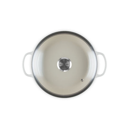  Le Creuset Signature 2.25 Qt. Round Braiser With Glass Lid | White