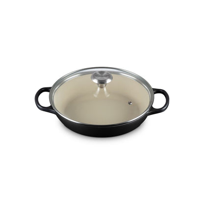  Le Creuset Signature 2.25 Qt. Round Braiser With Glass Lid | Licorice