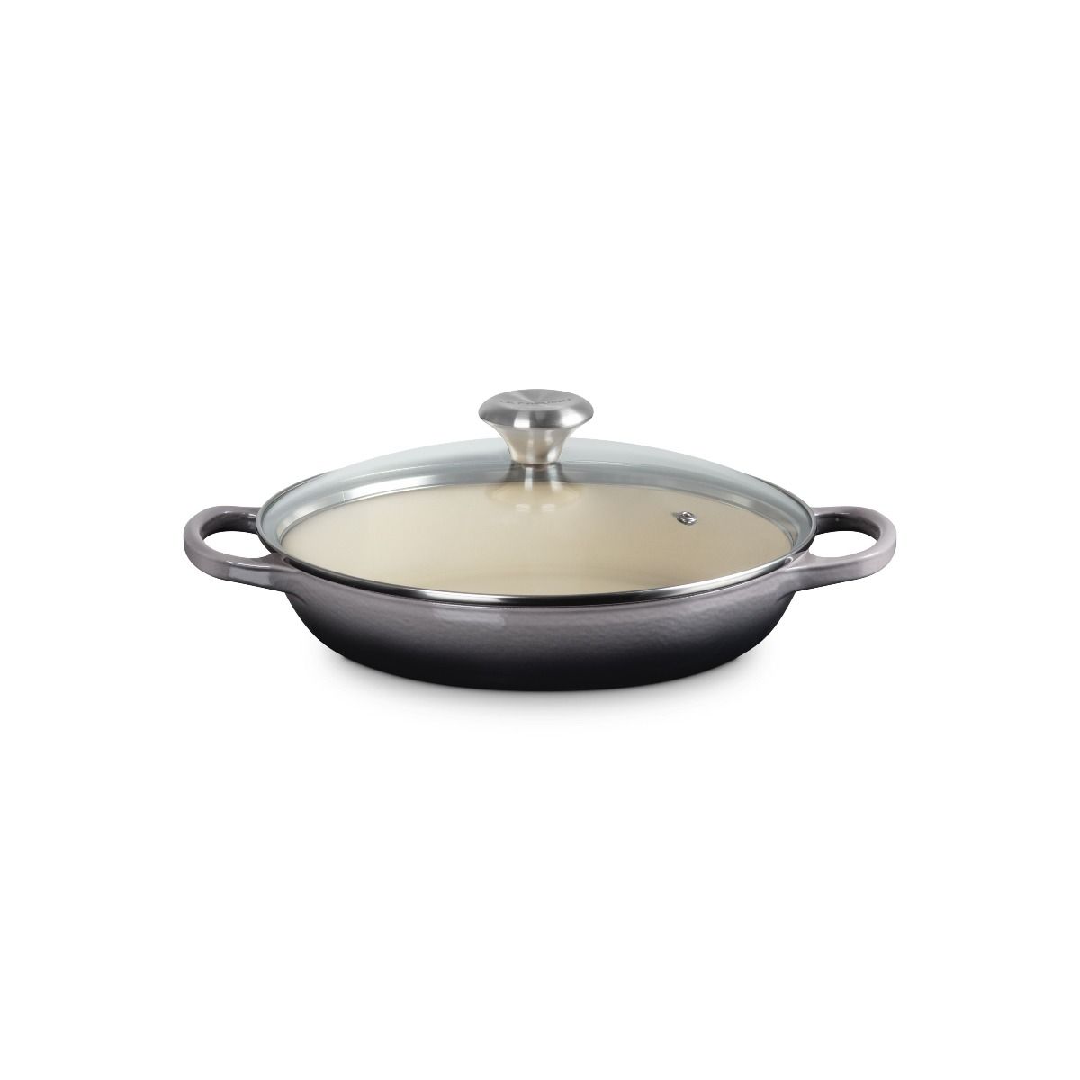  Le Creuset Signature 2.25 Qt. Round Braiser With Glass Lid | Oyster