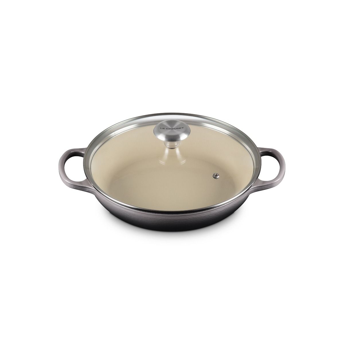  Le Creuset Signature 2.25 Qt. Round Braiser With Glass Lid | Oyster
