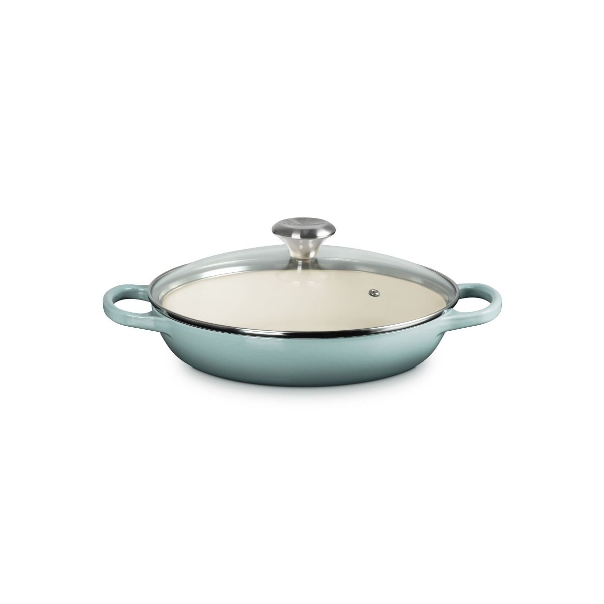  Le Creuset Signature 2.25 Qt. Round Braiser With Glass Lid | Sea Salt
