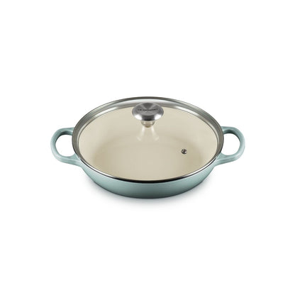  Le Creuset Signature 2.25 Qt. Round Braiser With Glass Lid | Sea Salt