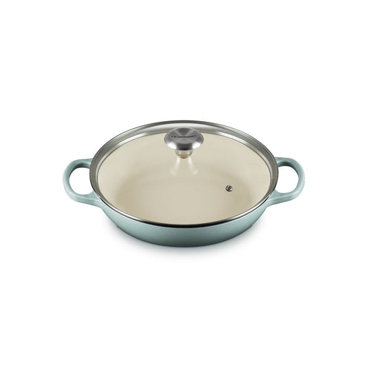 Le Creuset Signature 2.25 Qt. Round Braiser With Glass Lid | Sea Salt