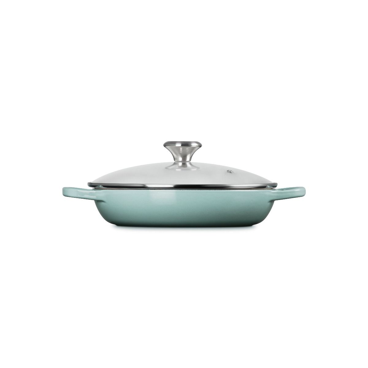  Le Creuset Signature 2.25 Qt. Round Braiser With Glass Lid | Sea Salt