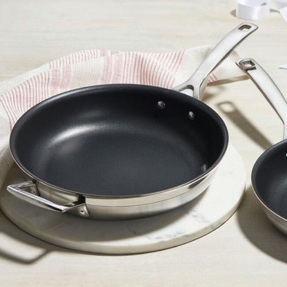 Le Creuset Classic Stainless Steel Nonstick 12" Shallow Round Fry Pan