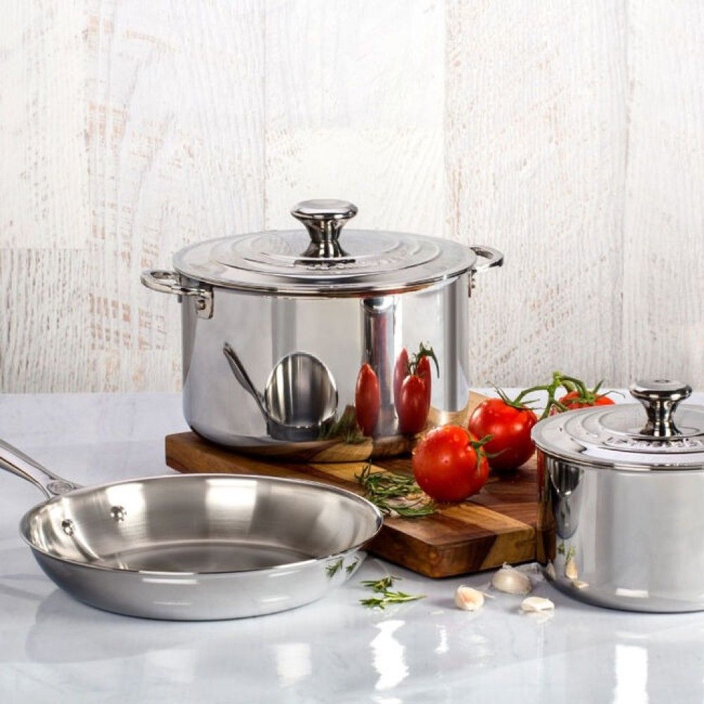  Le Creuset Signature Stainless Steel 5-Piece Cookware Set