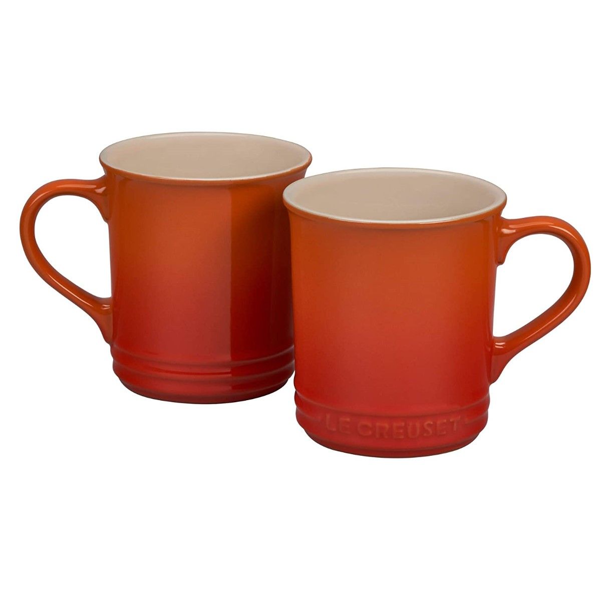  Le Creuset 1.25 Qt. Demi Kettle Tea Pot & Mugs Set | Flame Orange