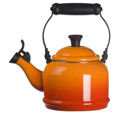  Le Creuset 1.25 Qt. Demi Kettle Tea Pot + 2 - 14oz Mugs Set | Flame Orange