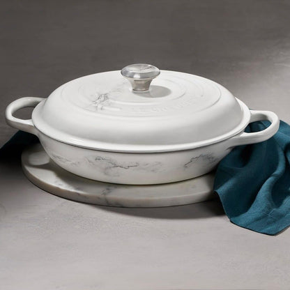  Le Creuset 3.5 Qt. Signature Enameled Cast Iron Braiser With Stainless Steel Knob | Marble