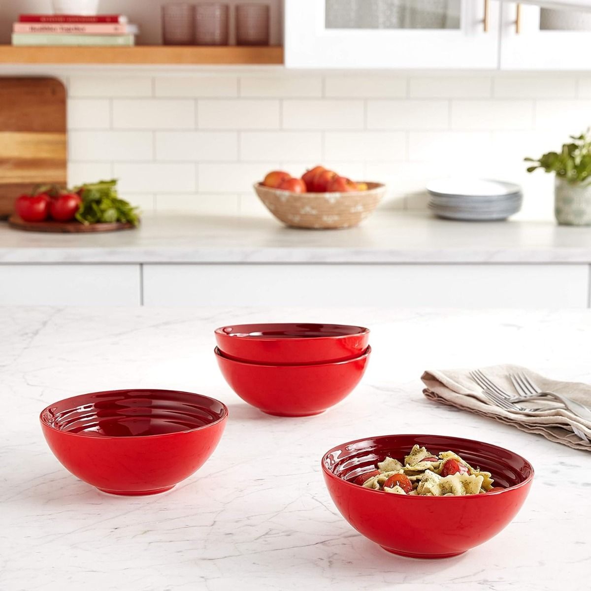  Le Creuset Vancouver 22oz Soup Bowls - Set Of 4 | Cerise/Cherry Red