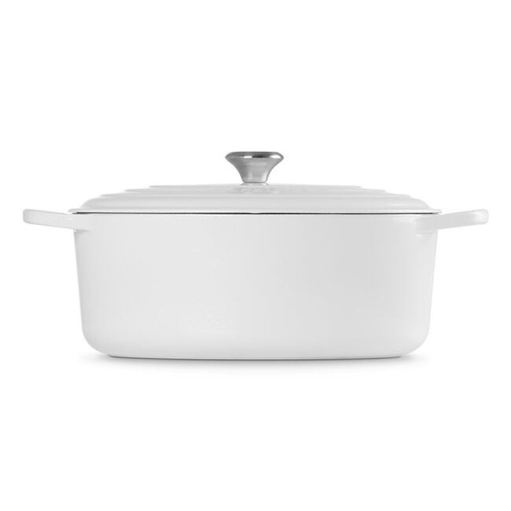  Le Creuset 9.5 Qt. Oval Signature Dutch Oven With Stainless Steel Knob | White