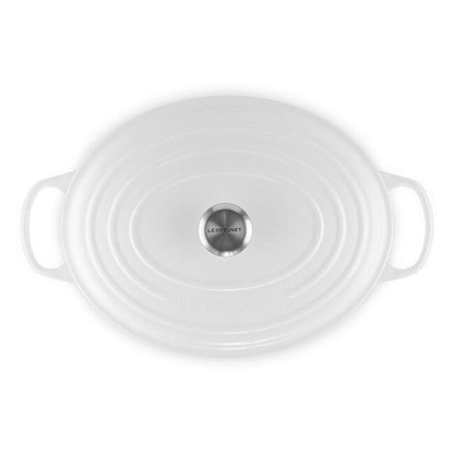  Le Creuset 9.5 Qt. Oval Signature Dutch Oven With Stainless Steel Knob | White