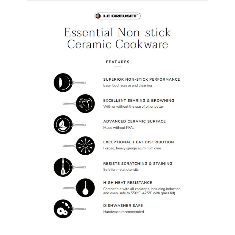  Le Creuset Essential Nonstick Ceramic 3 Qt. Saucepan