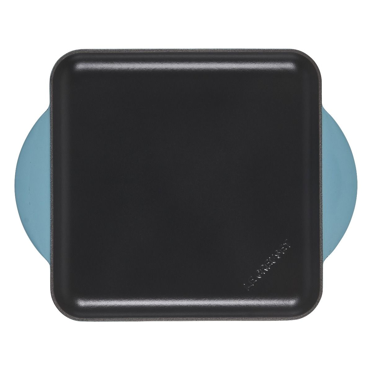  Le Creuset 9.5" Square Signature Enameled Cast Iron Griddle Pan | Caribbean Blue