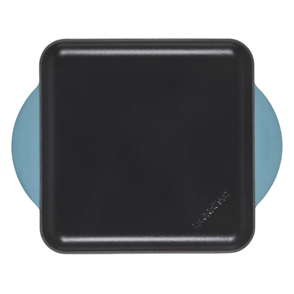 Le Creuset 9.5" Square Signature Enameled Cast Iron Griddle Pan | Caribbean Blue
