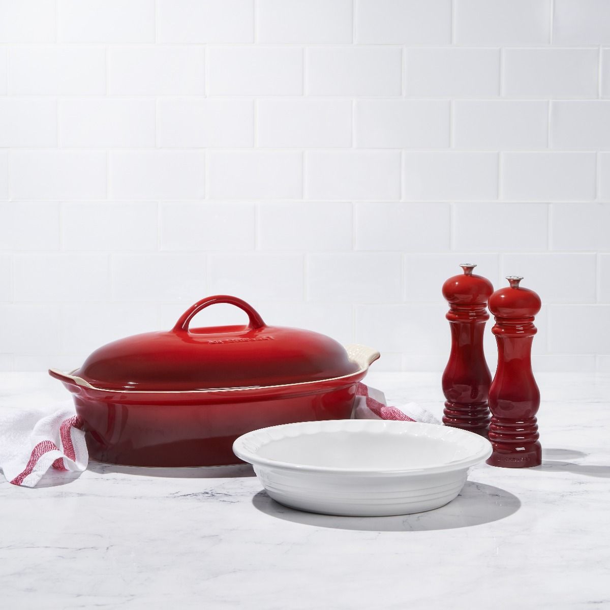  Le Creuset 4 Qt. Oval Heritage Covered Casserole | Cerise/Cherry Red