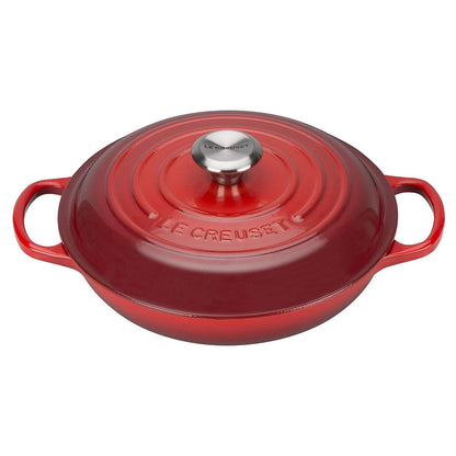  Le Creuset 2.25 Qt. Signature Enameled Cast Iron Braiser With Stainless Steel Knob | Cerise/Cherry Red