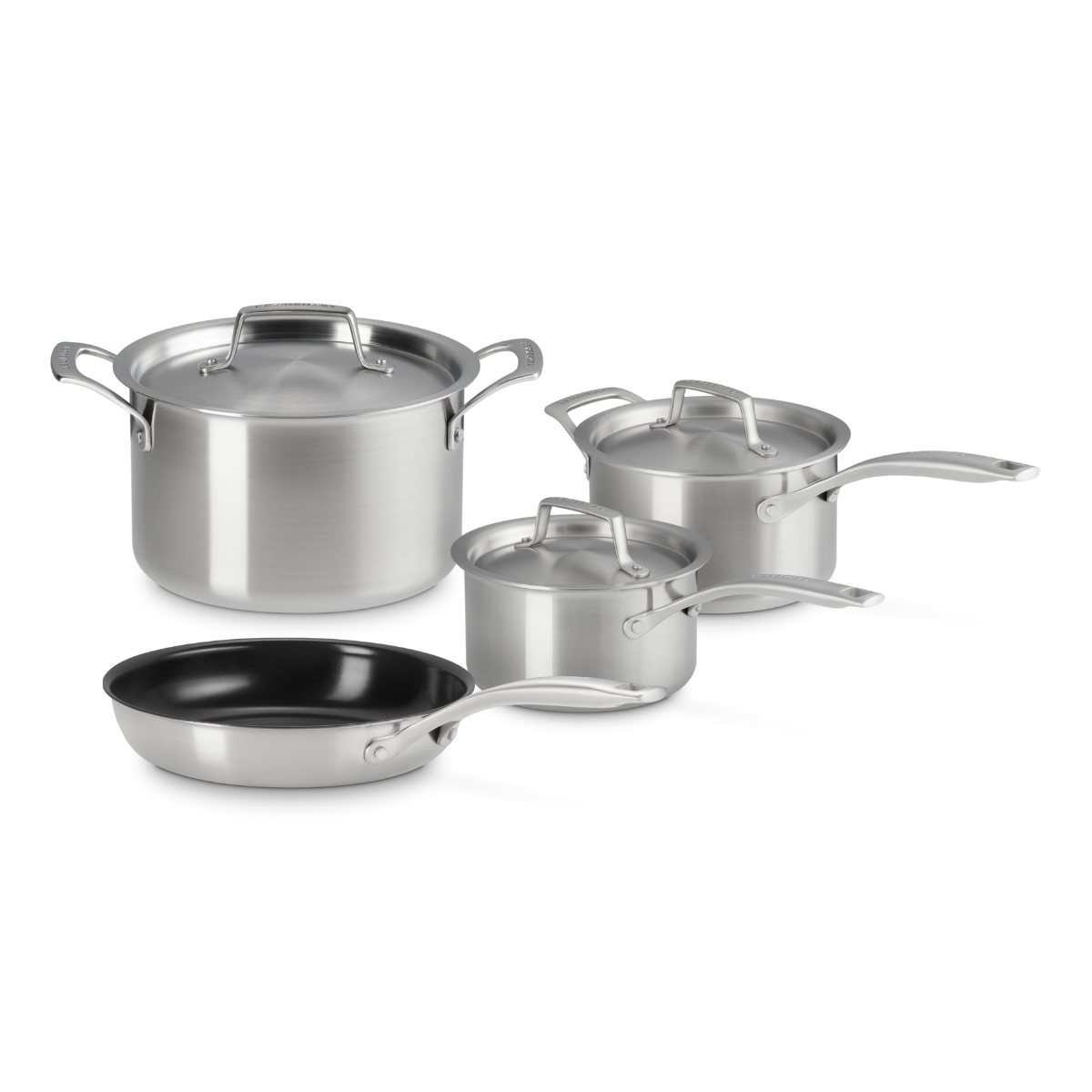  Le Creuset Essential Stainless Steel 7-Piece Cookware Set