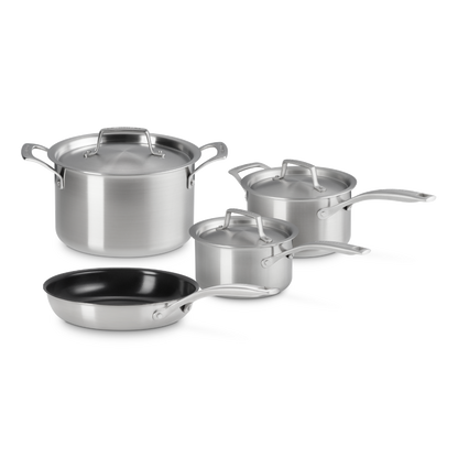  Le Creuset Essential Stainless Steel 7-Piece Cookware Set