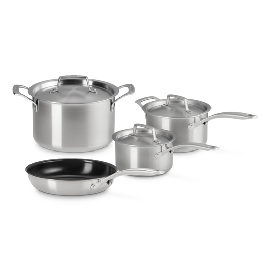  Le Creuset Essential Stainless Steel 7-Piece Cookware Set