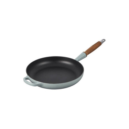  Le Creuset Alpine Collection 10.25" Round Fry Pan With Wood Handle | Sea Salt